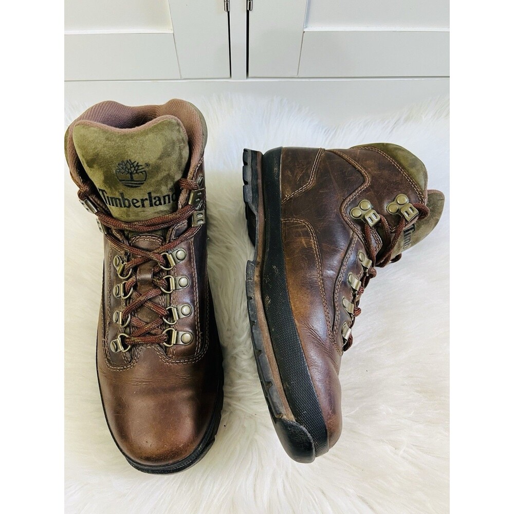 Timberland Euro Hiker Brown Leather Hiking Boots Womens Size 8.5M 95100